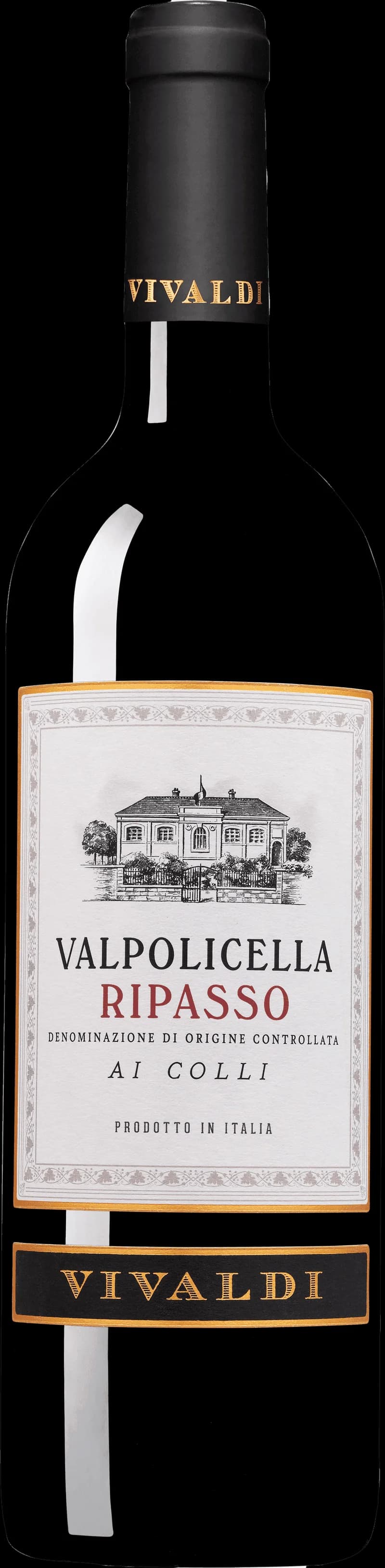 Flaska Valpolicella Ripasso rött vin mot neutral bakgrund