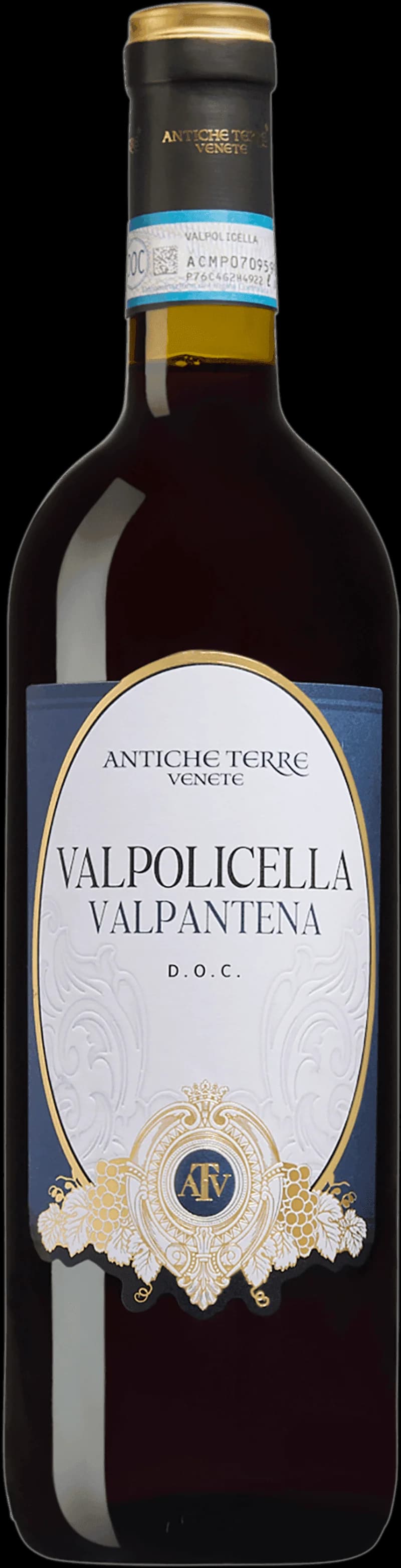 Flaska med rött vin från Valpolicella Valpantena