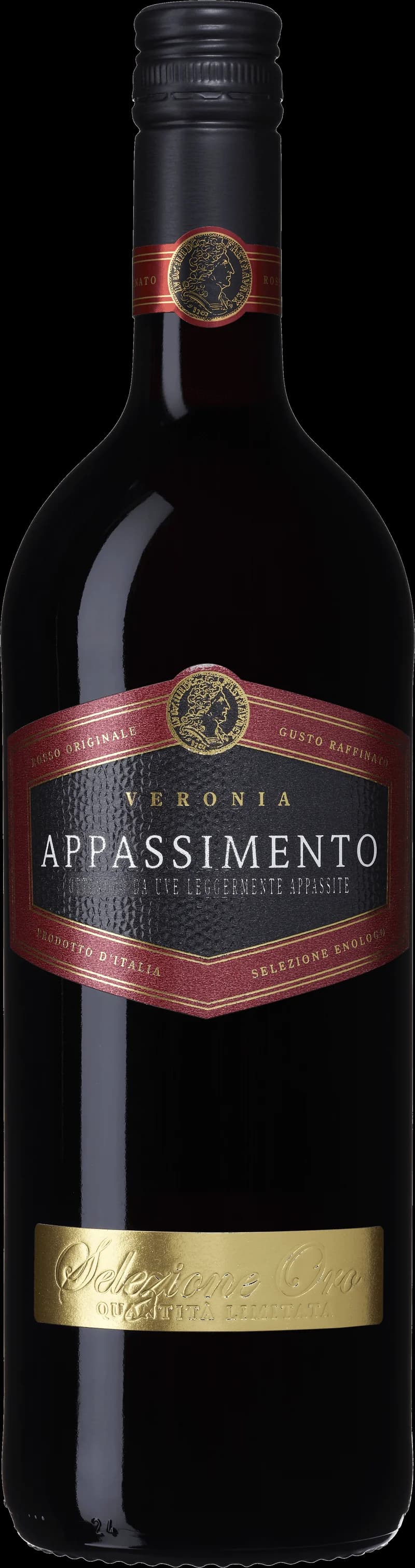 Flaska av rött vin från Veronia