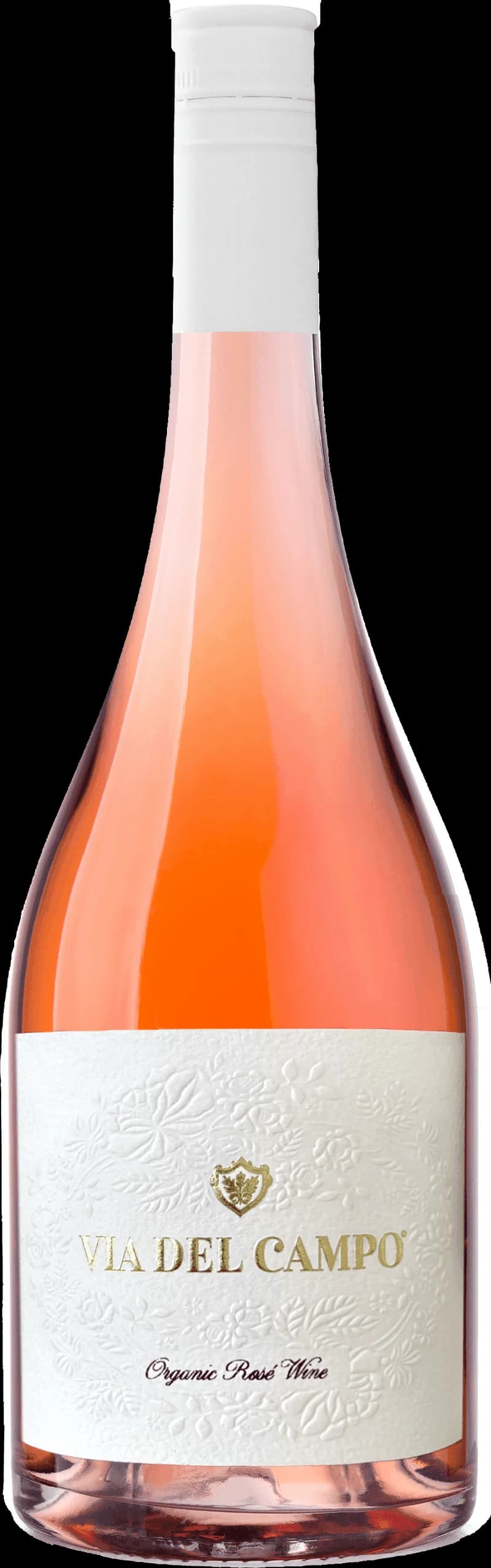 Flaska med Via del Campo rosévin på en bordsservering