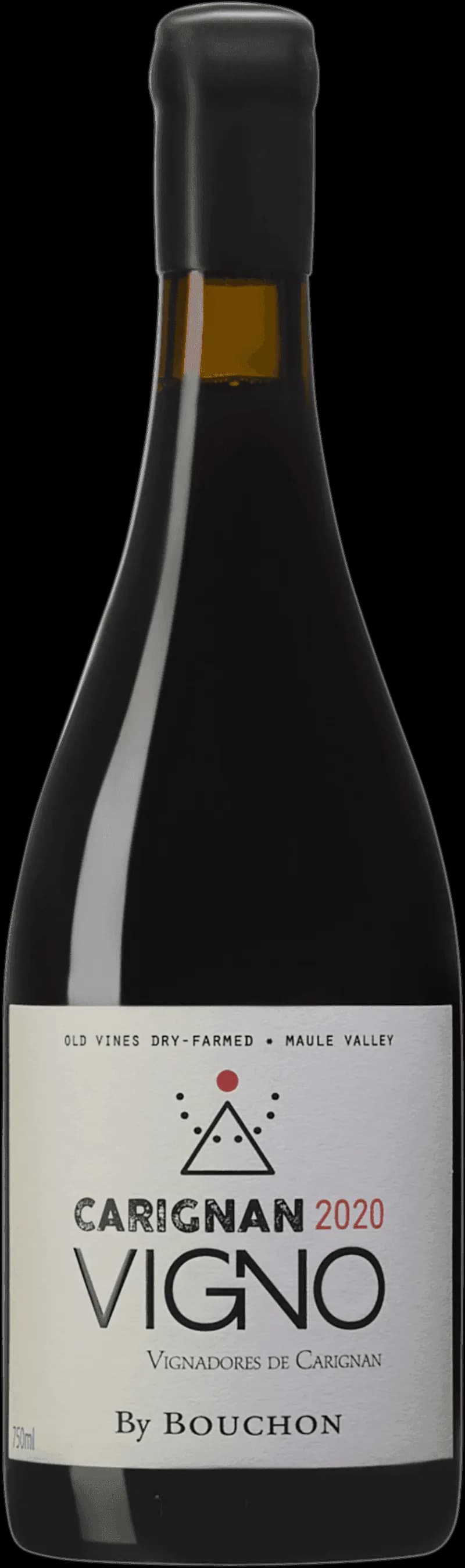 Flaska av Vigno by Bouchon rött vin mot neutral bakgrund