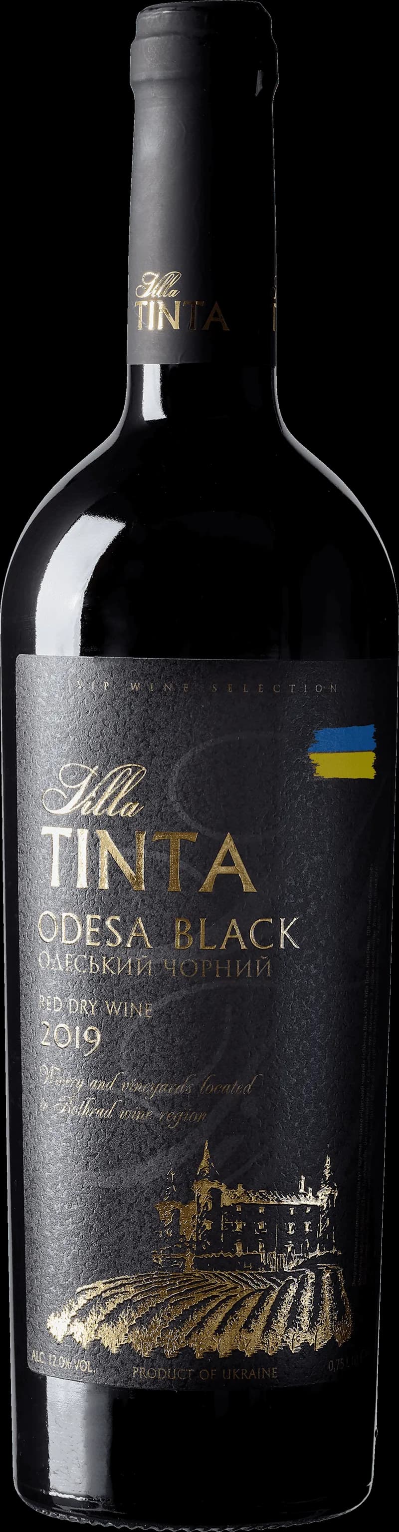 Flaska med Villa Tinta rött vin på en bordsservering.