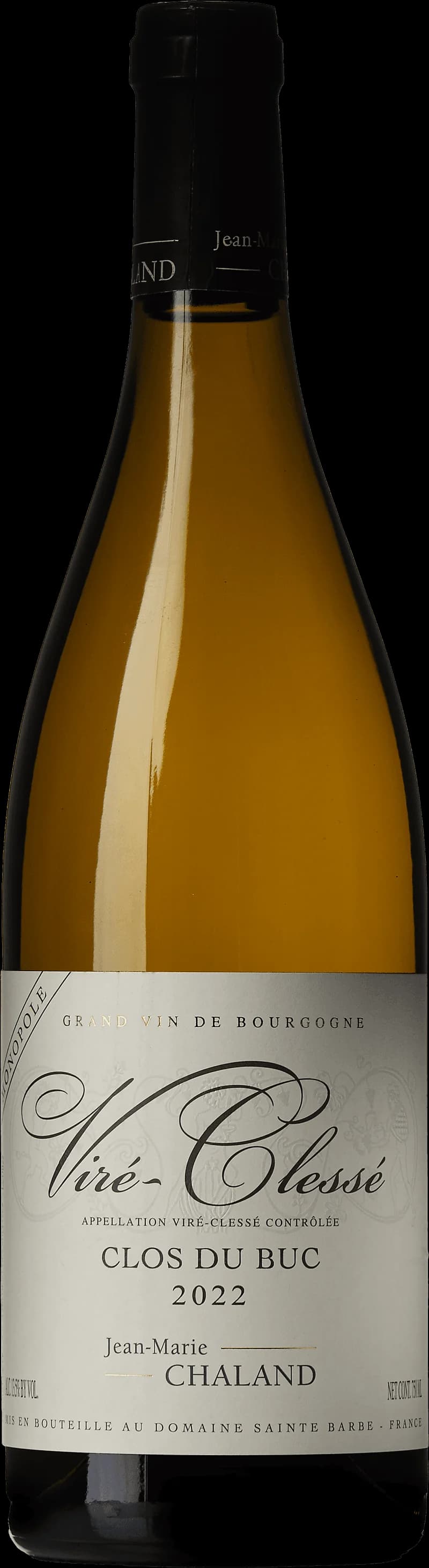 Flaska Viré-Clessé Clos de Buc vitt vin från Bourgogne