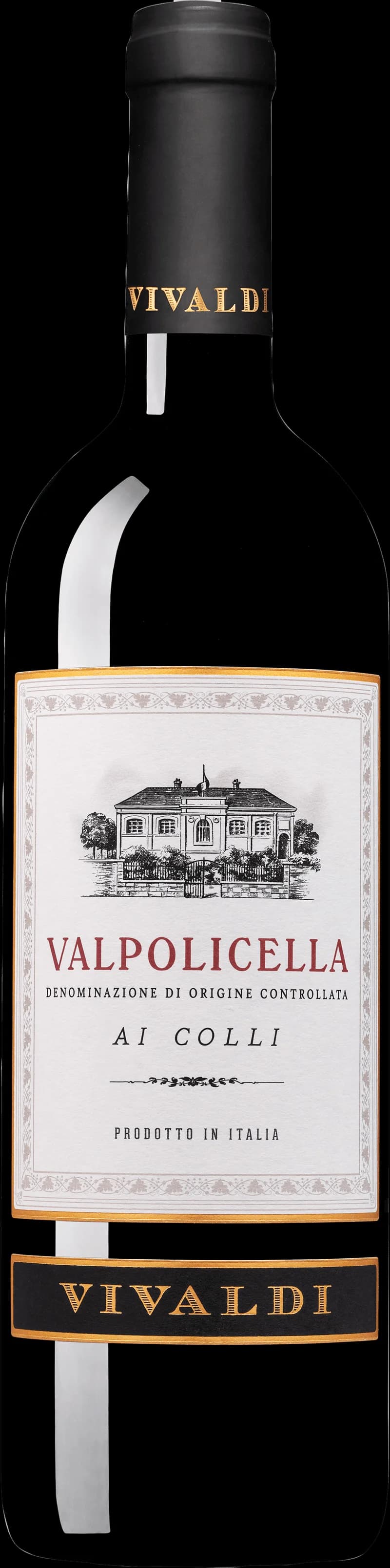 Flaska med rött vin från Vivaldi