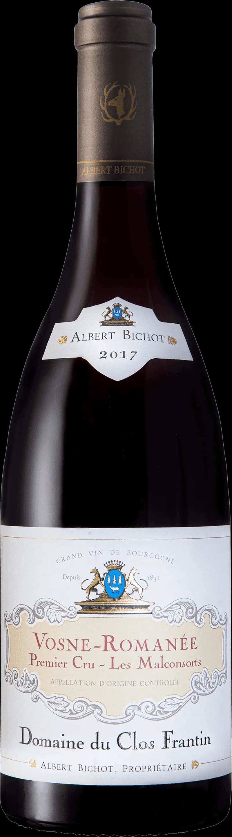 Närbild på ett glas rött vin från Vosne-Romanée