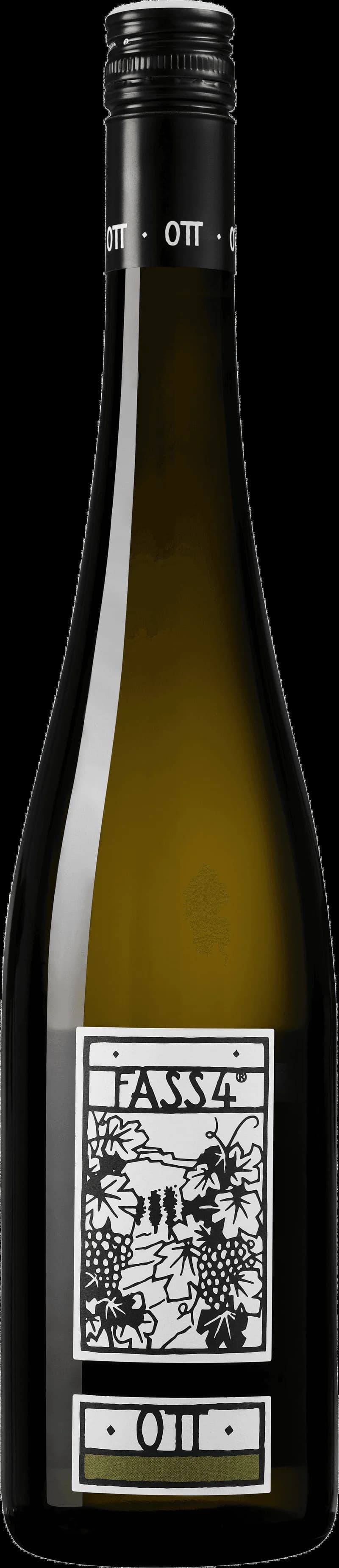 Flaska vitt vin från Weingut Bernhard Ott på en ljus bakgrund.