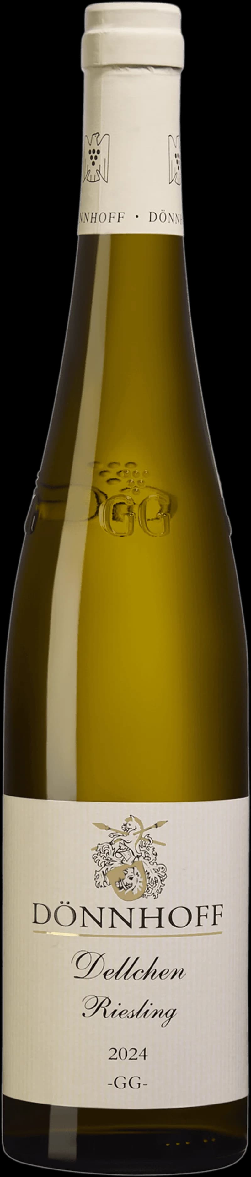 Flaska av vitt vin från Weingut Dönnhoff på en bordsservering.