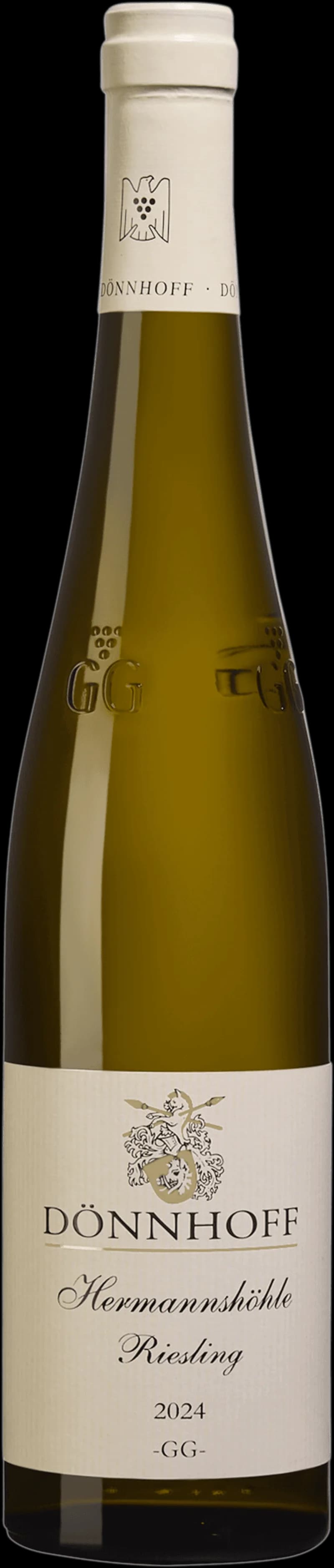 Flaska vitt vin från Weingut Dönnhoff på en ljus bakgrund.