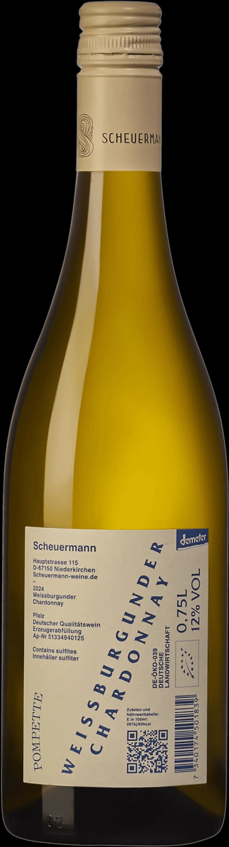 Flaska av weissburgunder och chardonnay vitt vin mot ljus bakgrund.