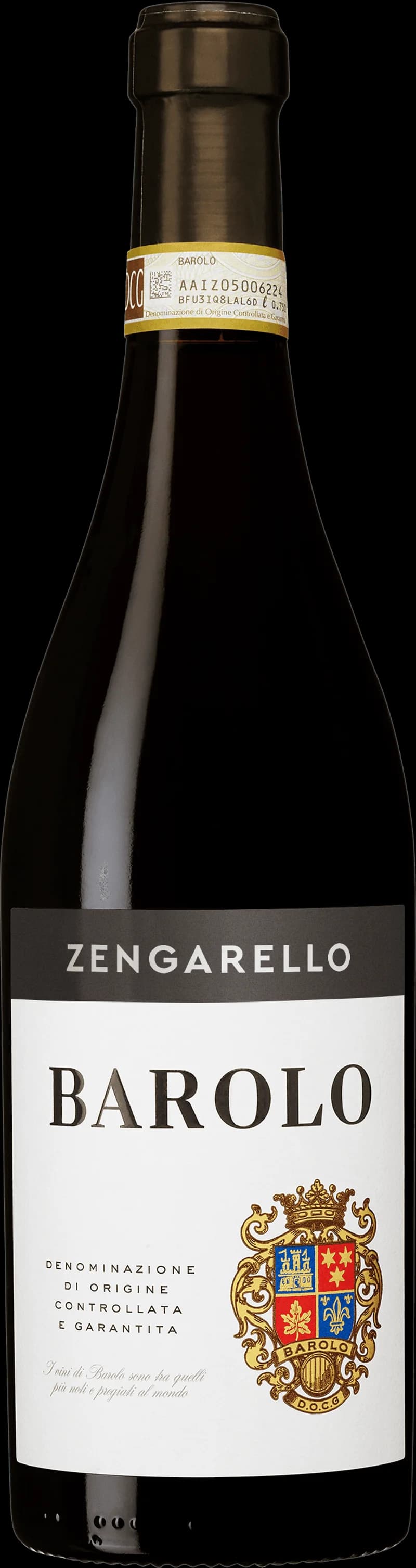 Flaska med rött vin från Zengarello
