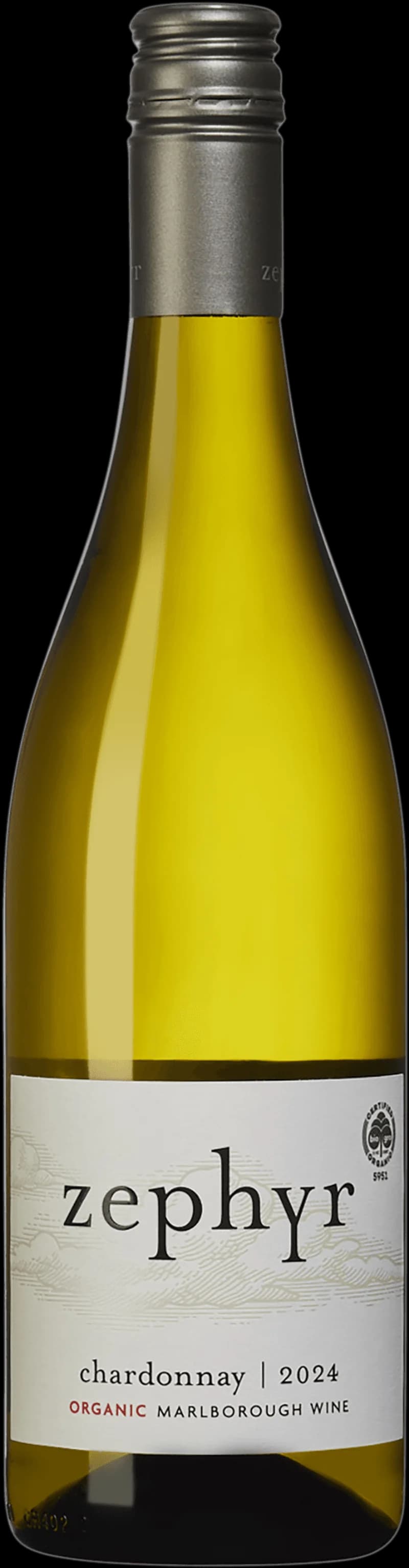 Zephyr vitt vin i ett glas mot en ljus bakgrund