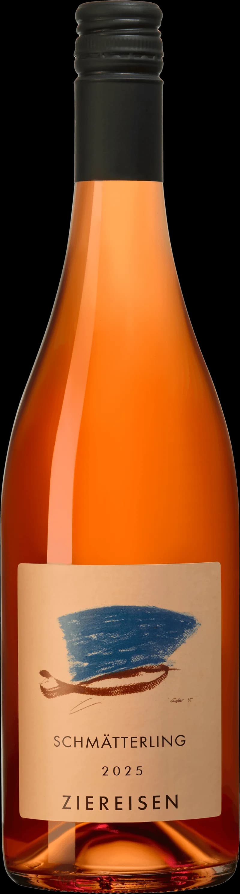 Flaska med Ziereisen rosévin mot en ljus bakgrund