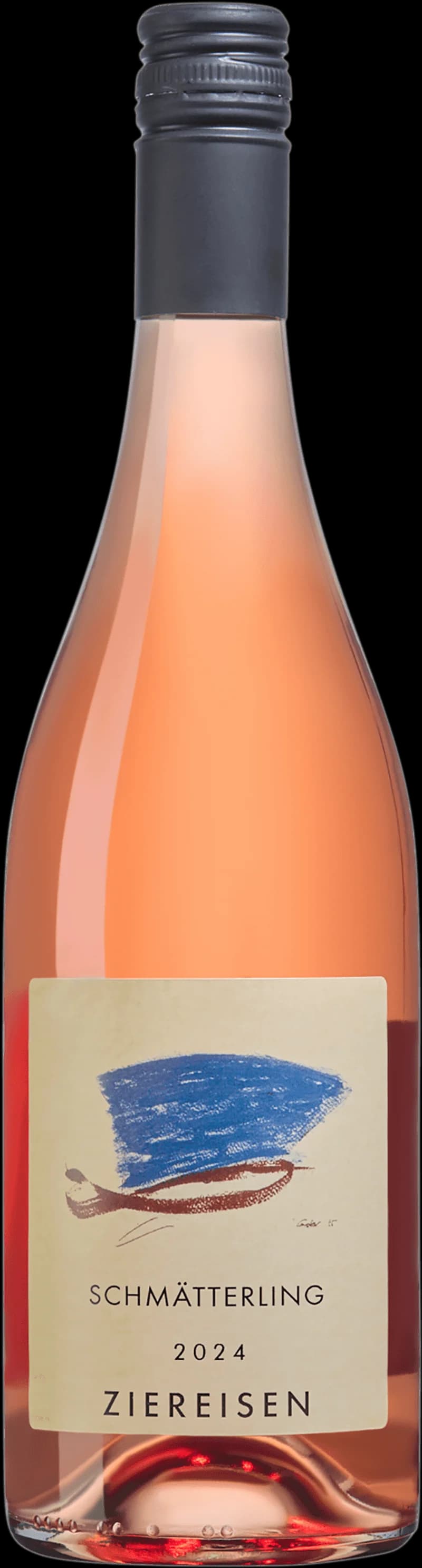 Flaska Ziereisen rosévin mot ljus bakgrund