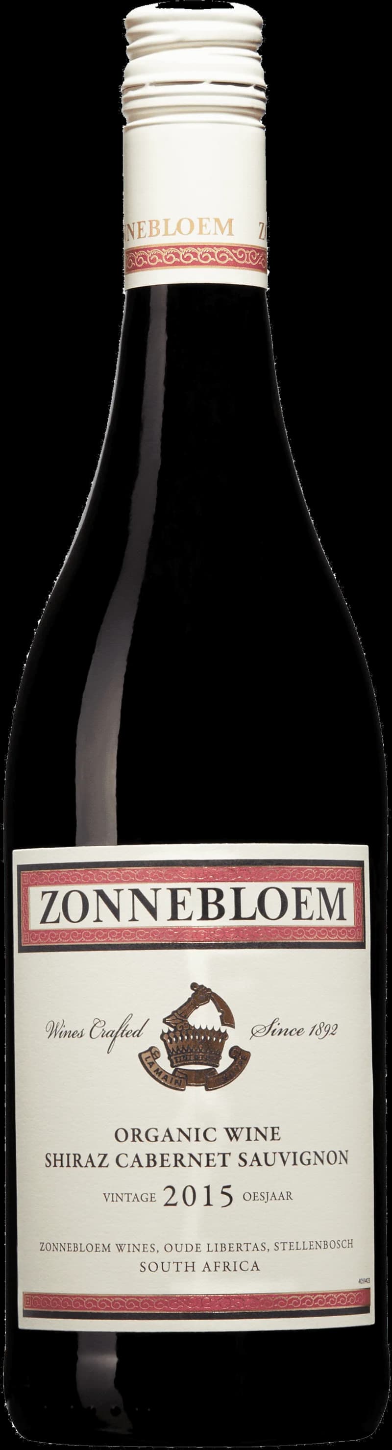 Flaska Zonnebloem rött vin mot neutral bakgrund