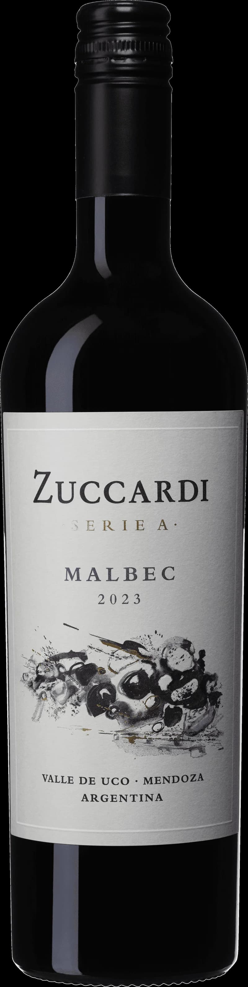 Flaska Zuccardi rött vin mot neutral bakgrund