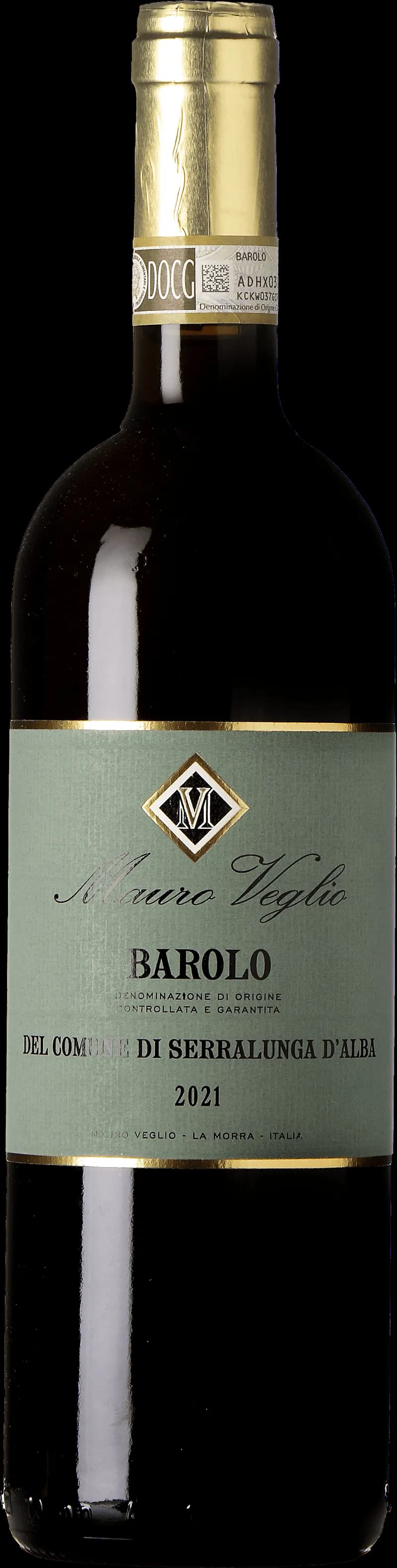 Flaska Barolo del Comune di Serralunga d'Alba rött vin mot mörk bakgrund
