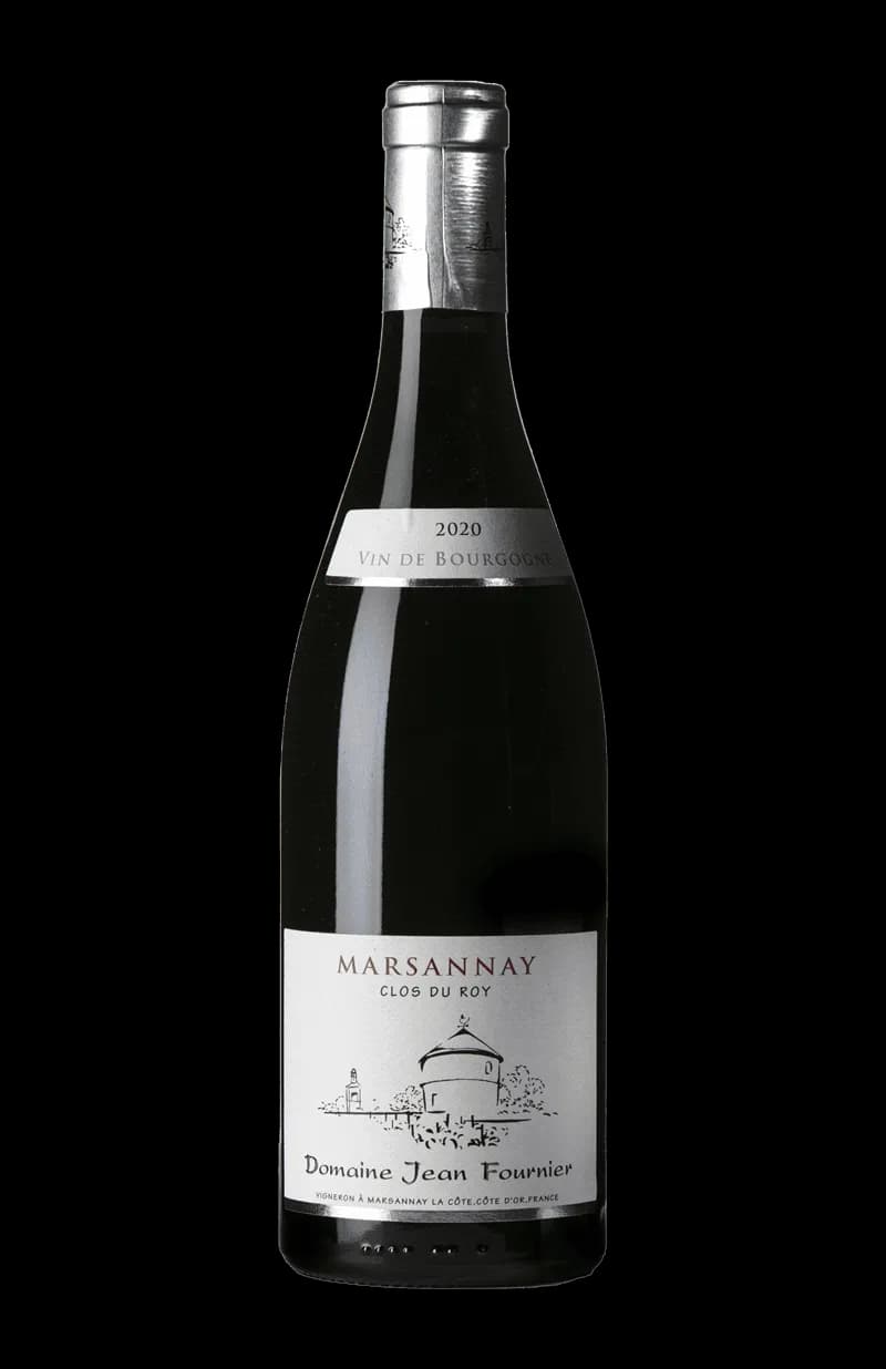 Flaska av rött vin från Marsannay, Bourgogne.