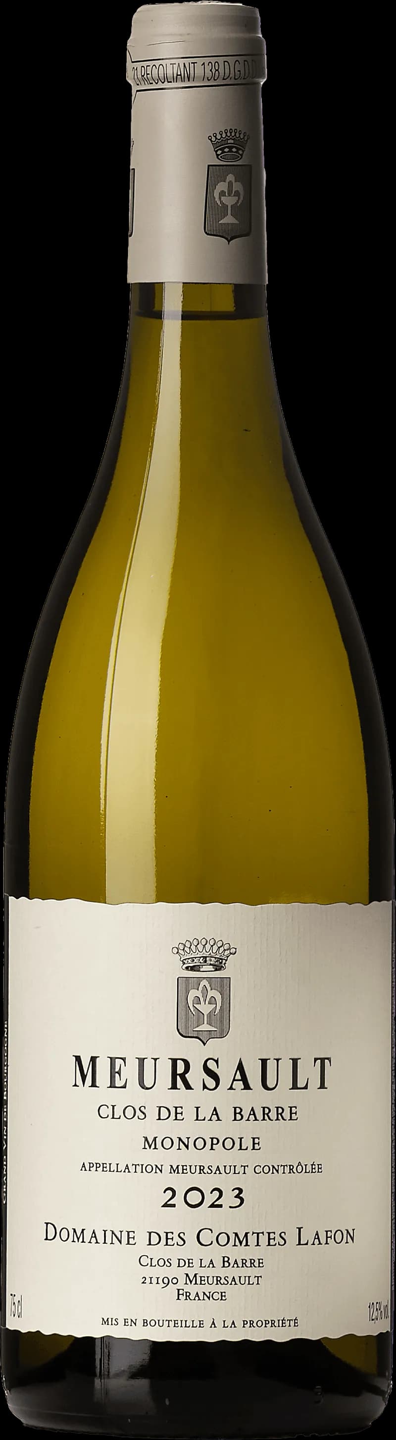 Flaska Meursault Clos de la Barre vitt vin från Bourgogne