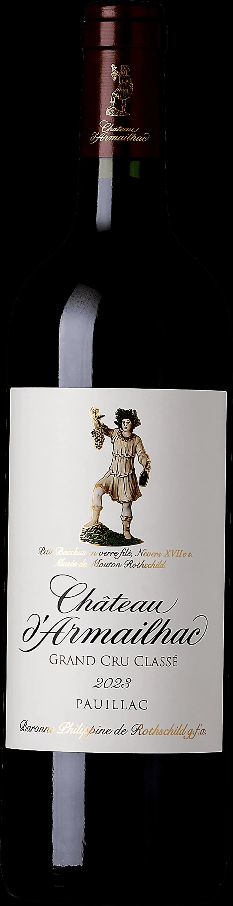 Flaska Château d'Armailhac, rött vin från Pauillac i Bordeaux