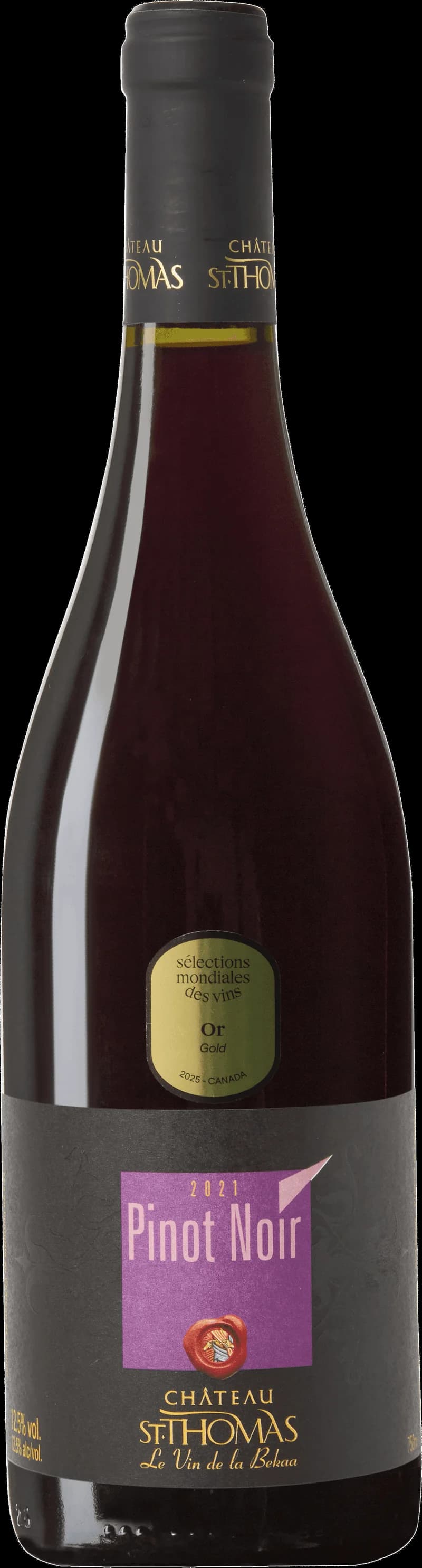 Flaska Château St Thomas rött vin, ett klassiskt franskt rödvin från Bordeaux
