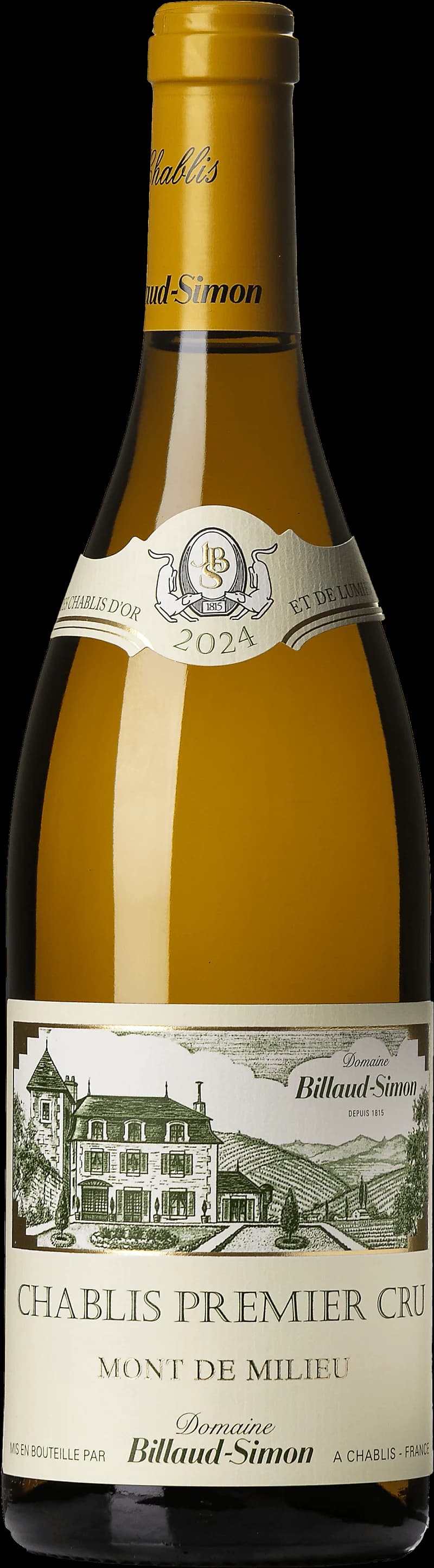 Flaska Chablis 1er Cru Mont de Milieu, ett vitt vin från Chablis i Bourgogne