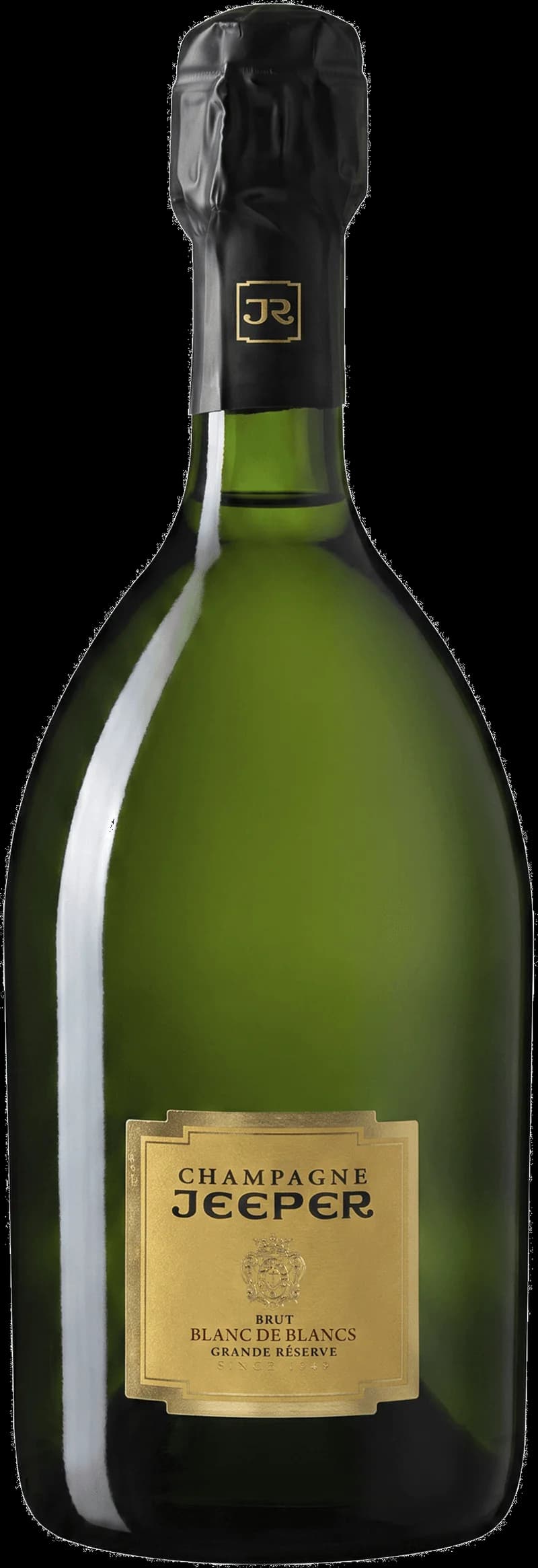 Champagneflaskor och mousserande vin uppradade i en jeep utomhus