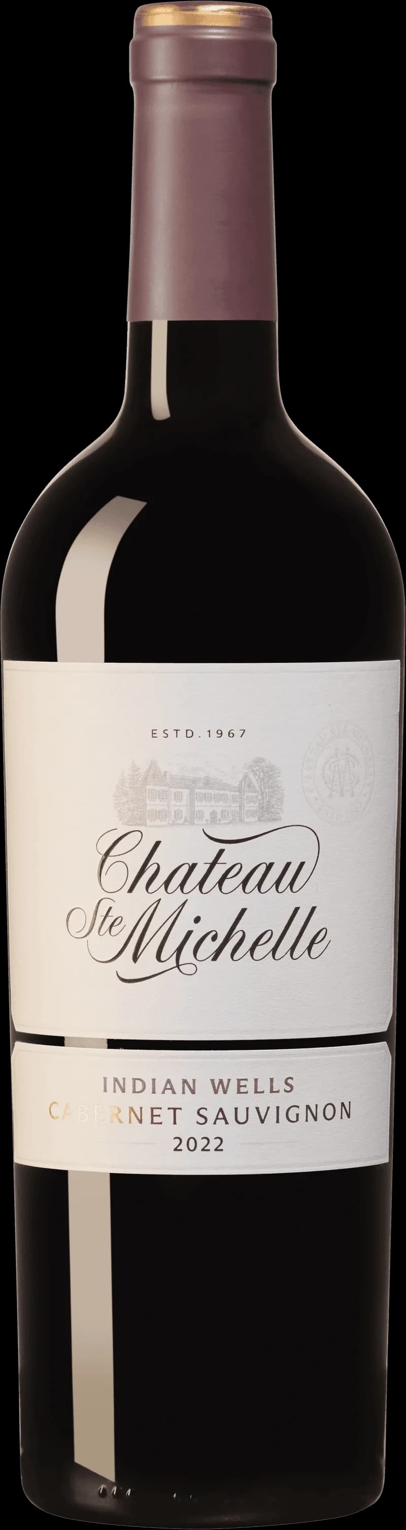 Flaska rött vin från Chateau Ste Michelle, ett amerikanskt vin från Washington State