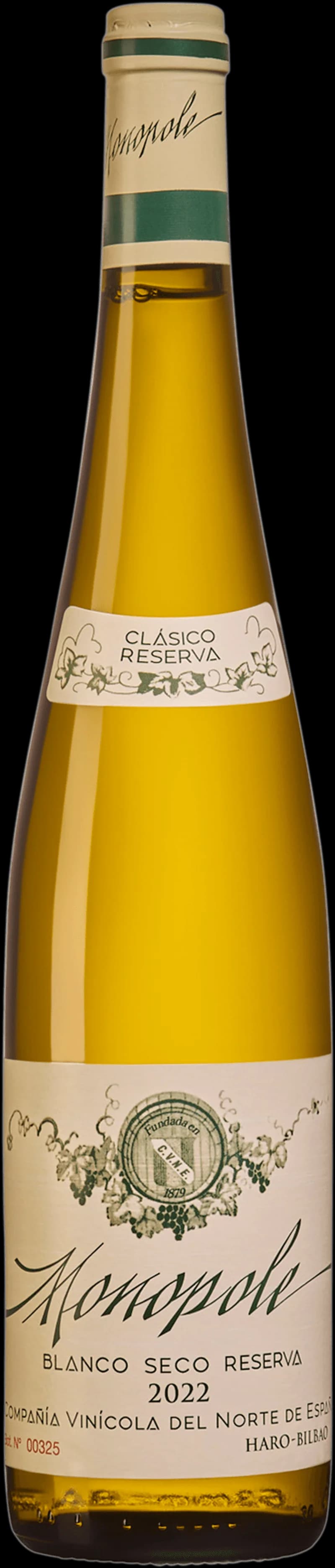 Flaska Cune Monopole Classico, ett vitt vin från Rioja