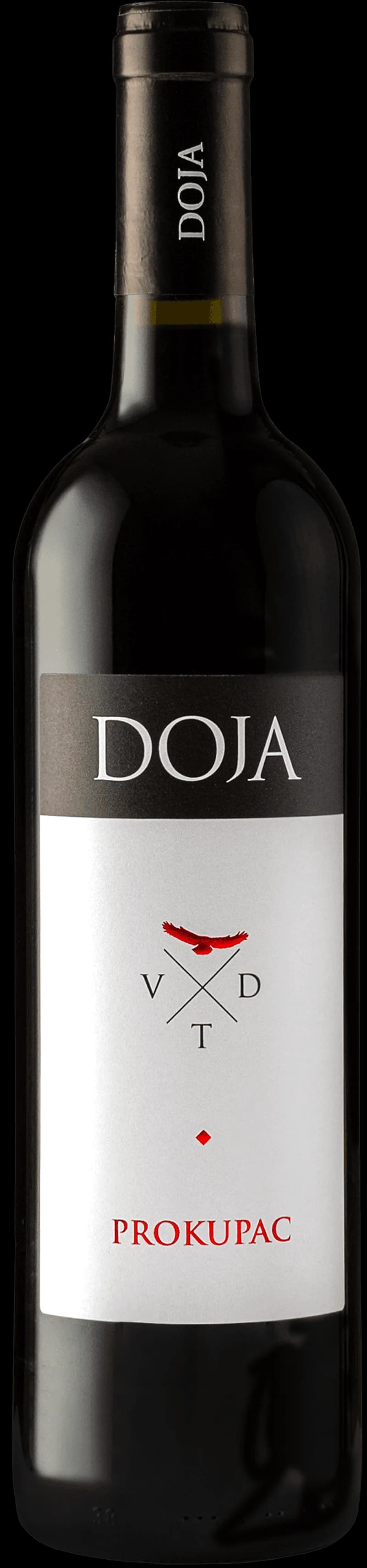 Flaska med doja rött vin
