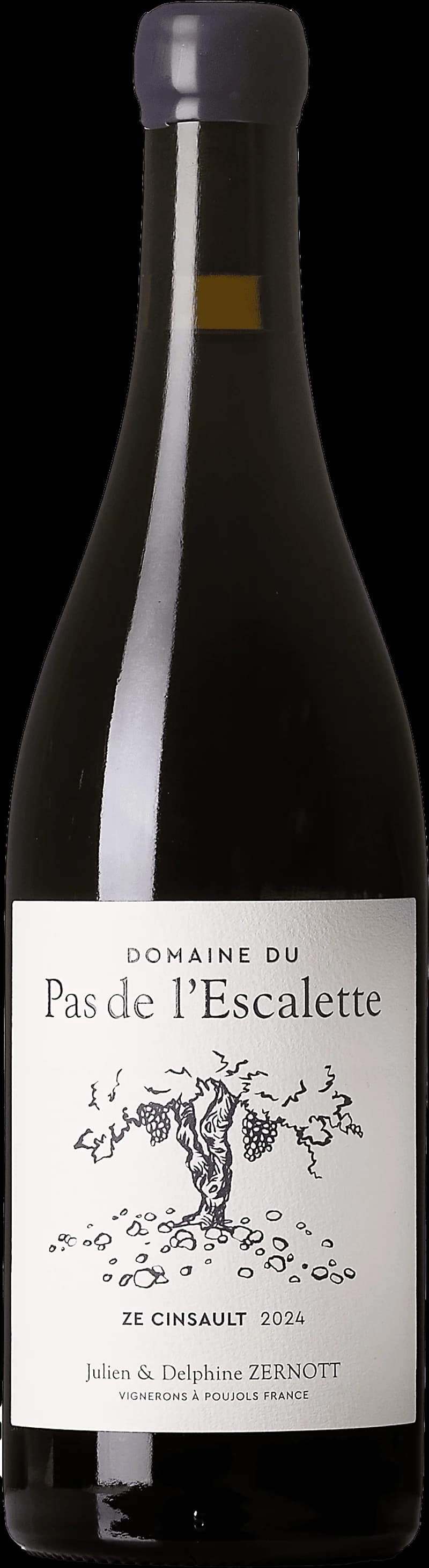 Flaska rött vin från Domaine du Pas de l'Escalette, ett vin från Languedoc i Frankrike.