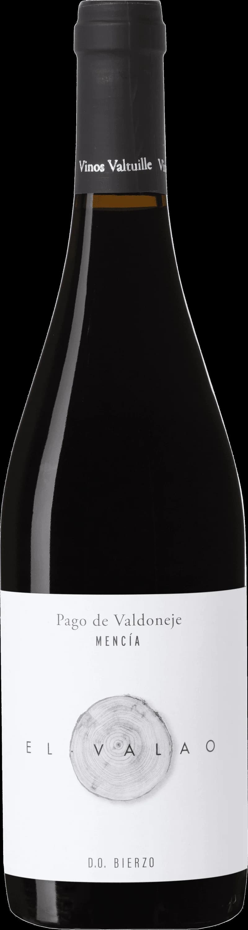 Flaska El Valao rött vin mot en neutral bakgrund