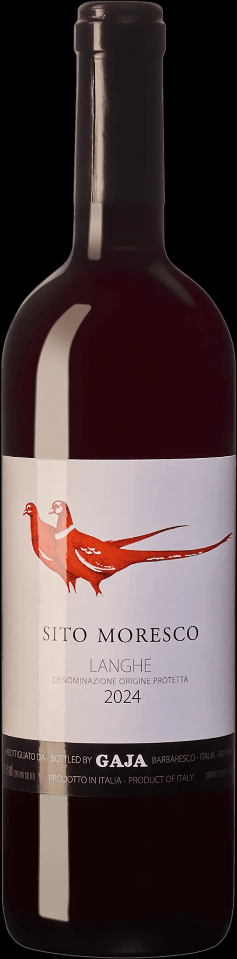 Flaska med rött vin från producenten Gaja