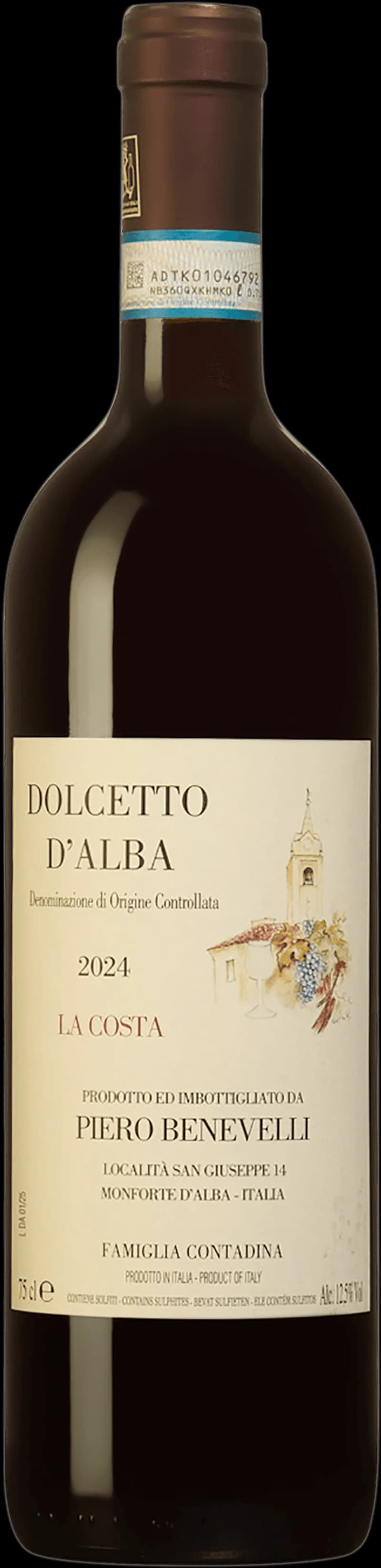 Flaska rött vin från Piero Benevelli, italiensk vinproducent