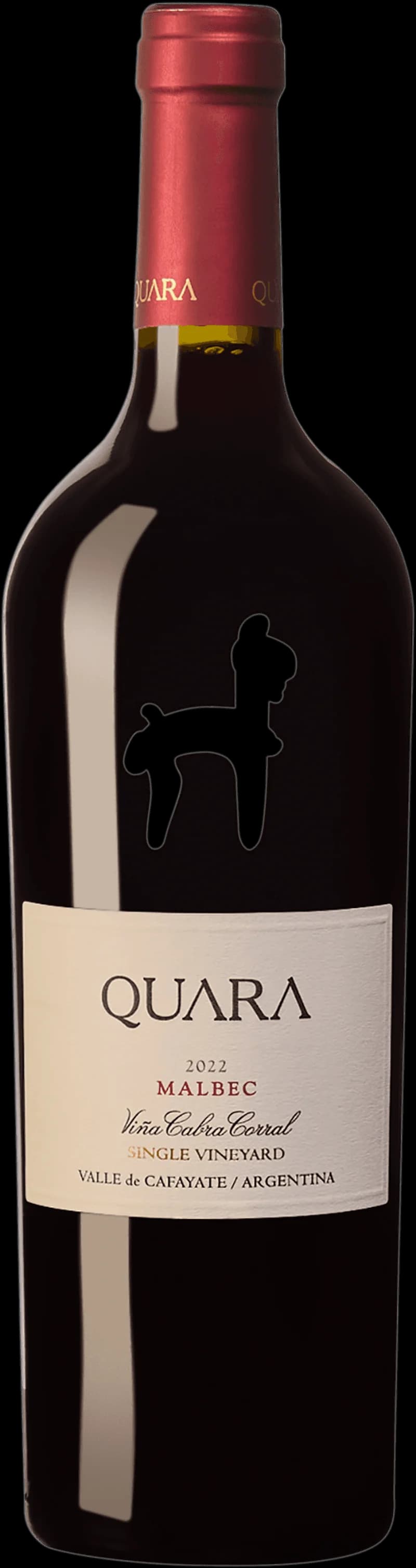 Flaska Quara Single Vineyard rött vin mot neutral bakgrund
