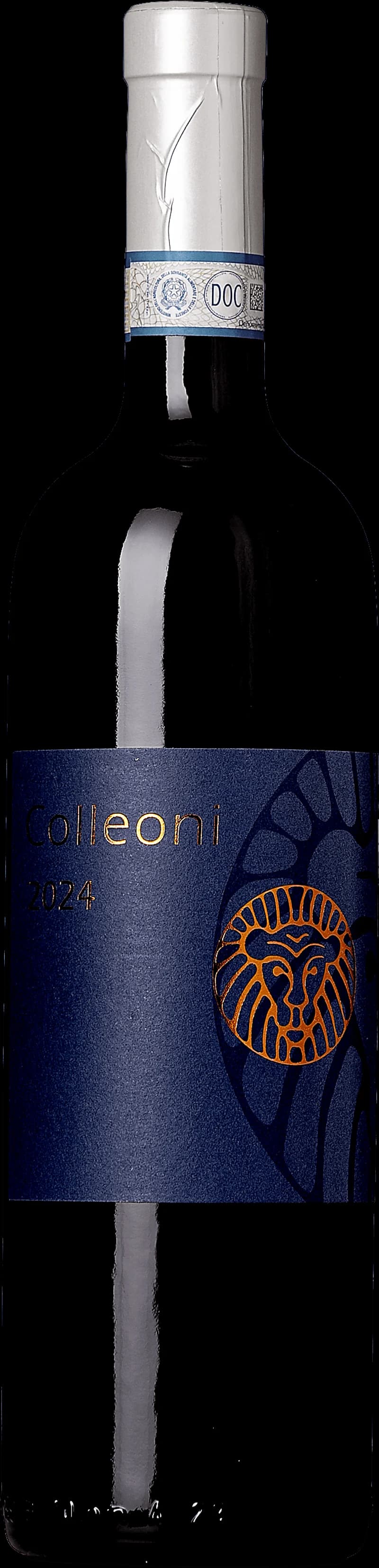Flaska och glas med rött vin av typen Rosso di Montalcino från Toscana