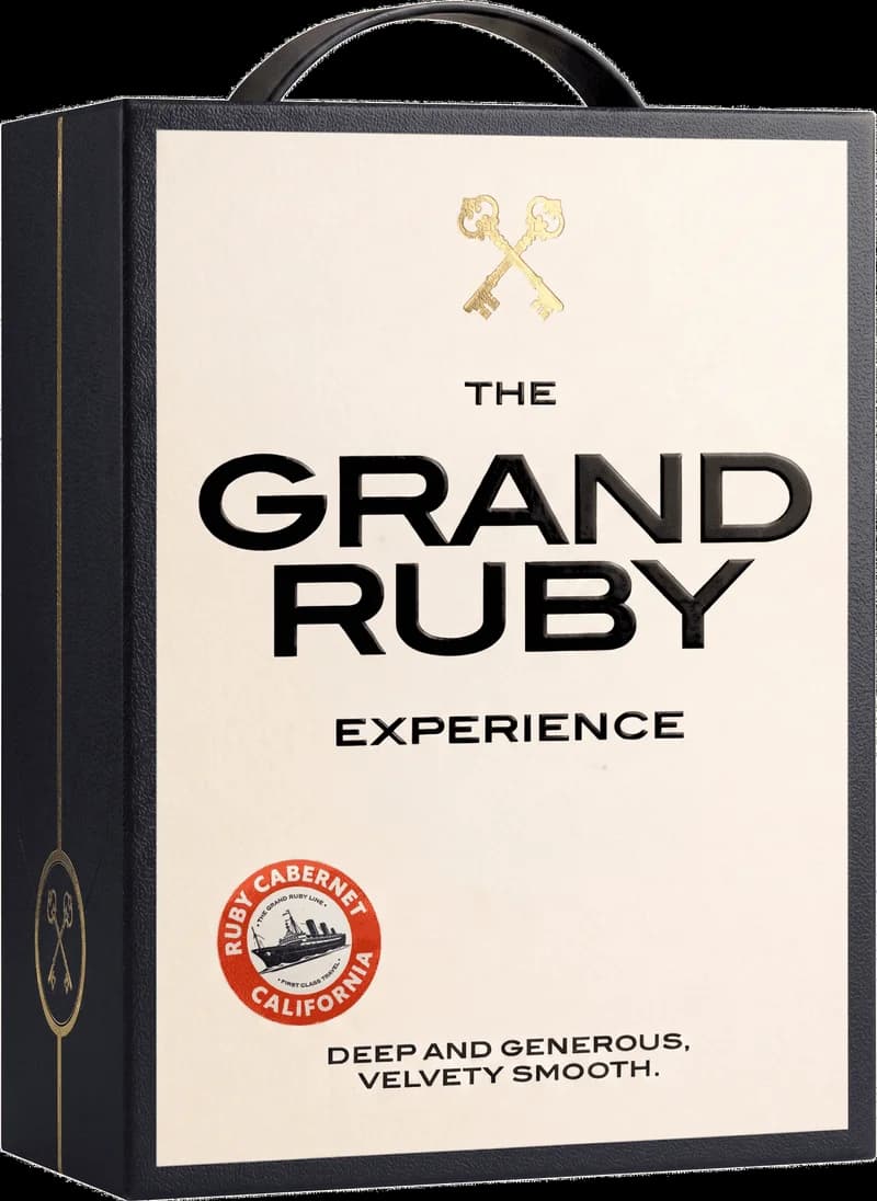 The Grand Ruby Experience, ett rött vin presenterat i en flaska med etikett