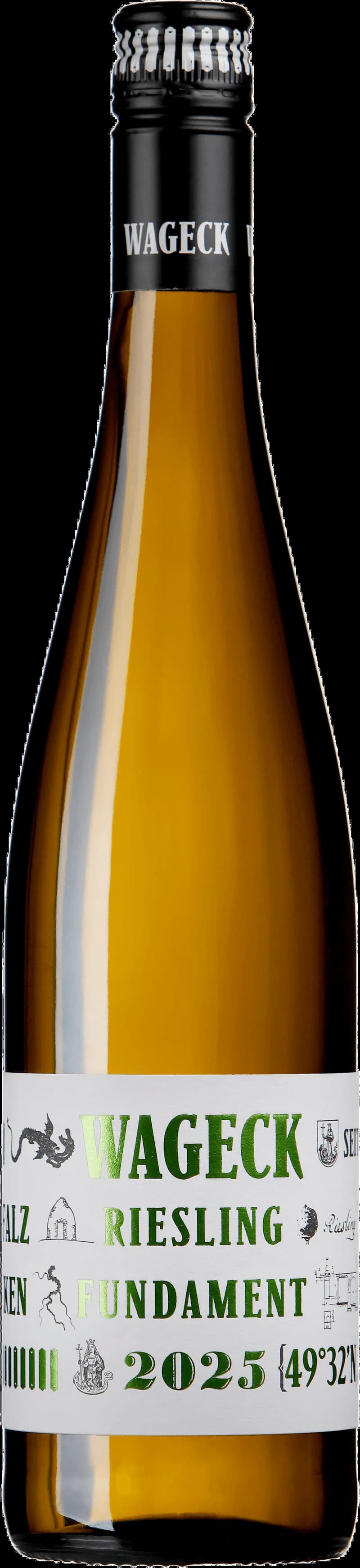 Flaska vitt vin från Wageck Wines, tyskt vin producerat i Pfalz