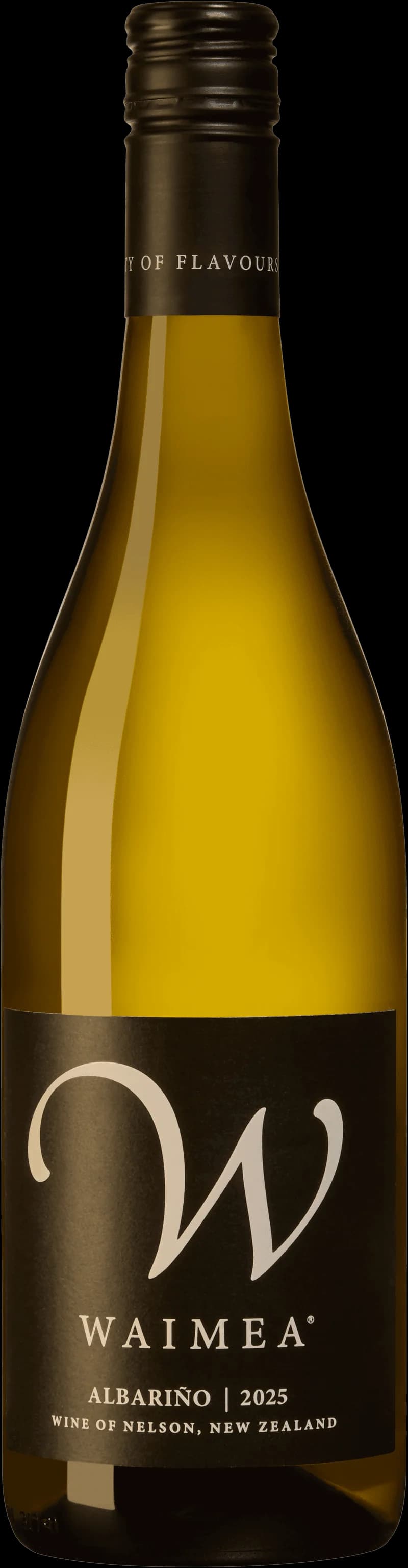 Flaska Waimea vitt vin, ett ljust och friskt vitvin från Nya Zeeland
