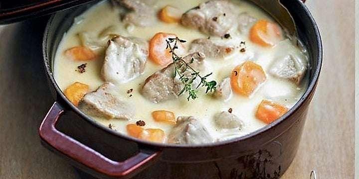 Fransk Blanquette de Veau och en Chardonnay