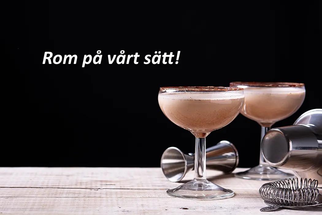 Classic Brandy Alexander cocktail on wooden table