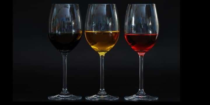 vintender-rött, vitt och rose