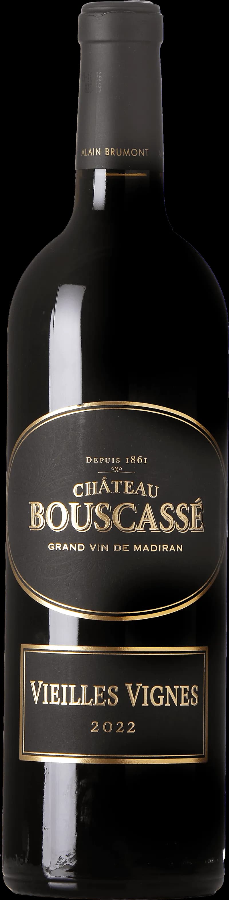 Flaska Château Bouscassé Vieilles Vignes rött vin från Frankrike