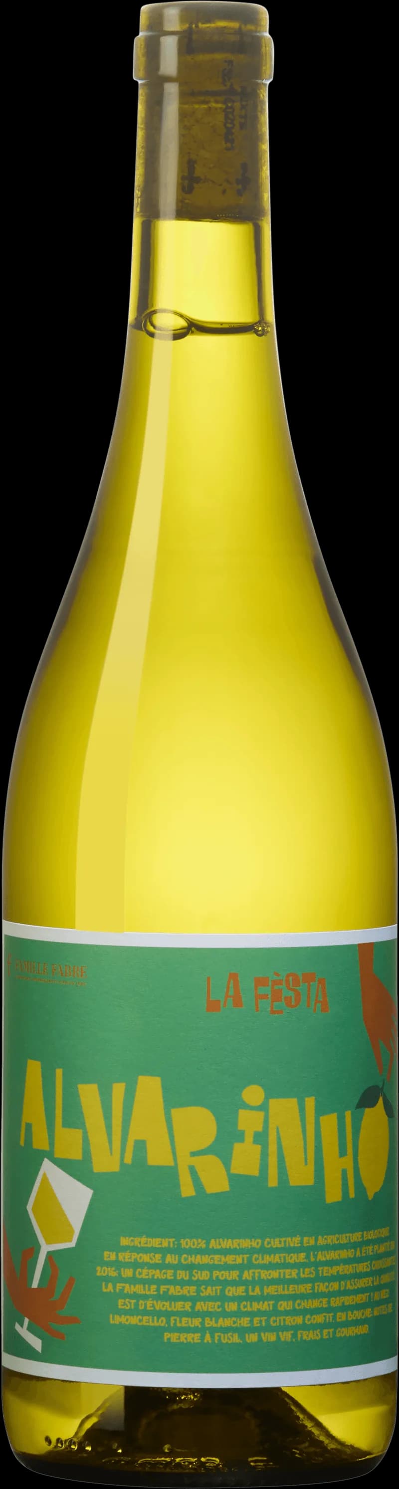 Flaska Alvarinho La Festa vitt vin, portugisiskt vin från Vinho Verde