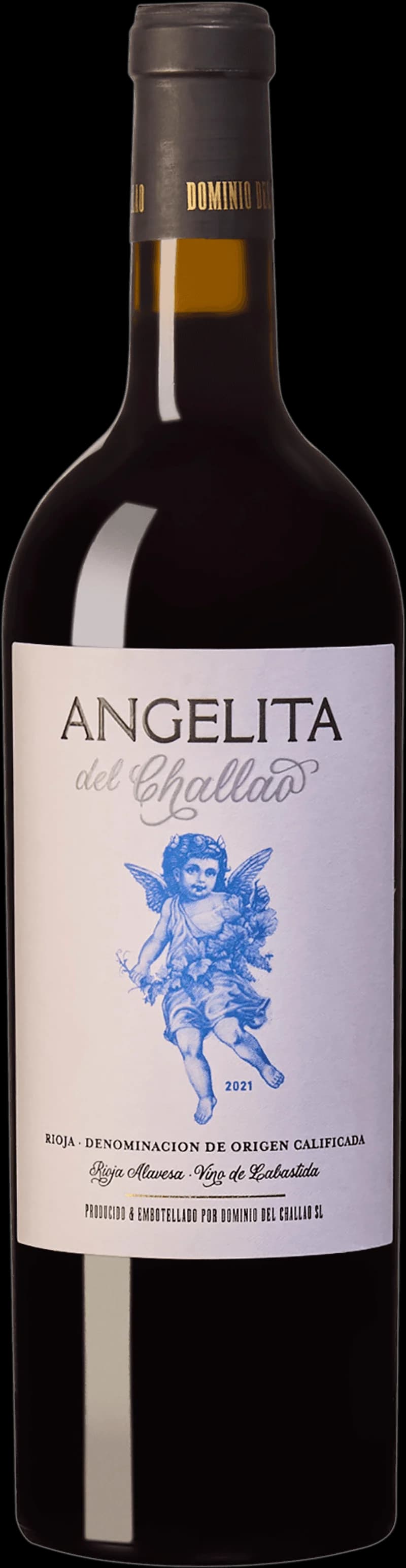 Flaska Angelita rött vin mot en ljus bakgrund