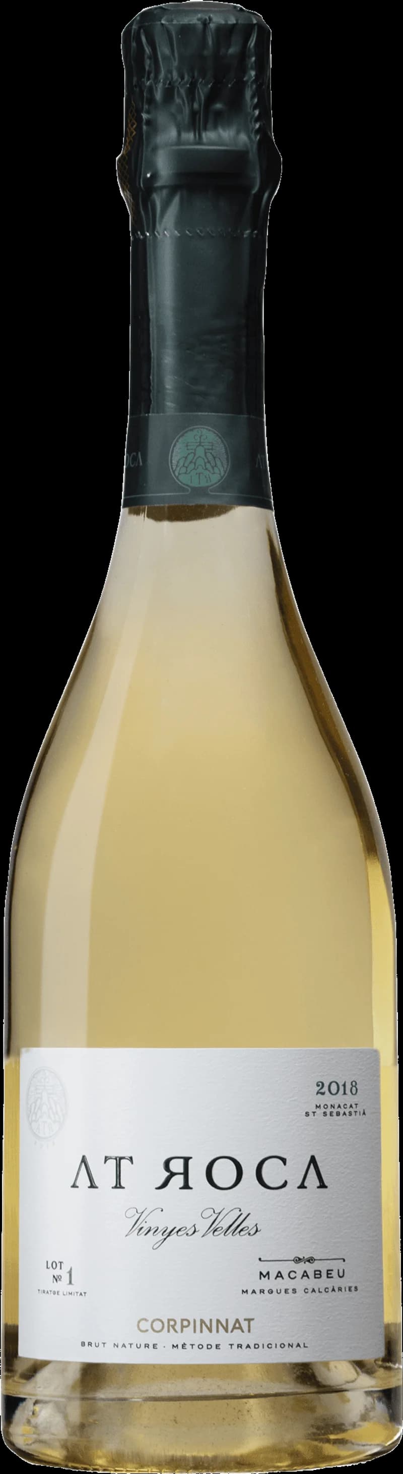 Flaska At Roca mousserande vin, ett spanskt bubbel från Penedès