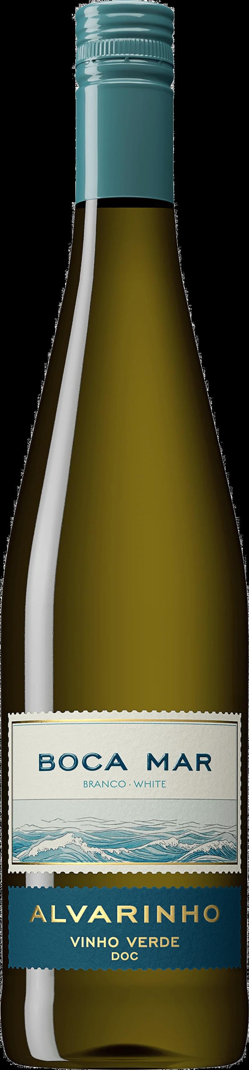 Flaska Boca Mar Alvarinho, ett friskt vitt vin gjort på druvan Alvarinho från Portugal