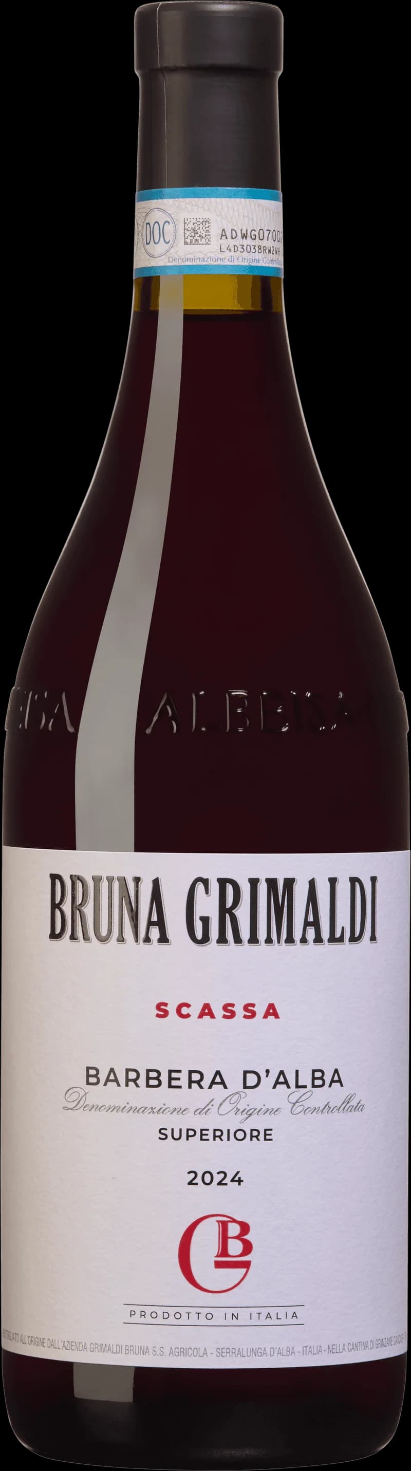 Flaska med rött vin från Bruna Grimaldi