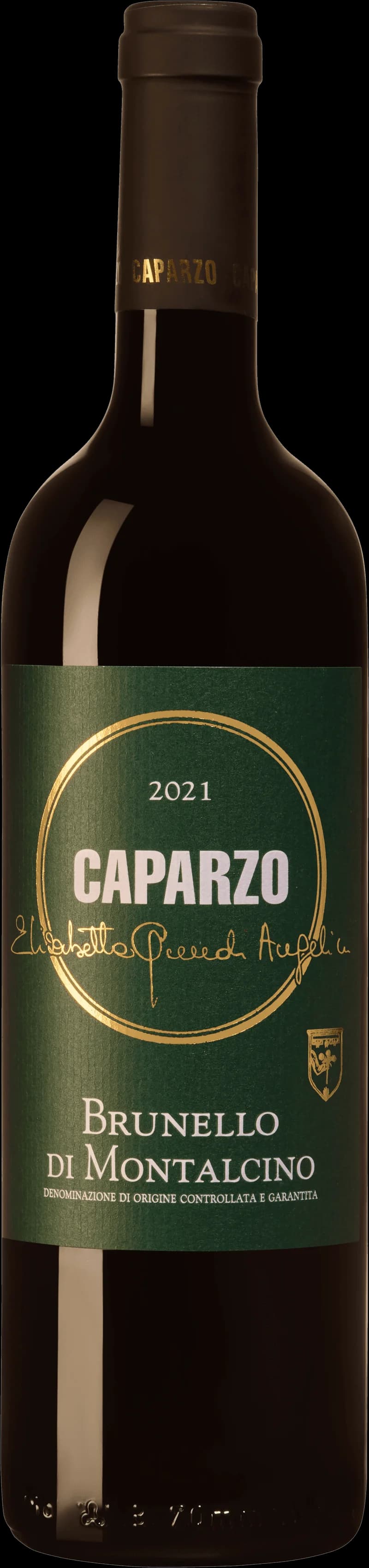 Flaska Caparzo rött vin, ett italienskt rödvin från Toscana