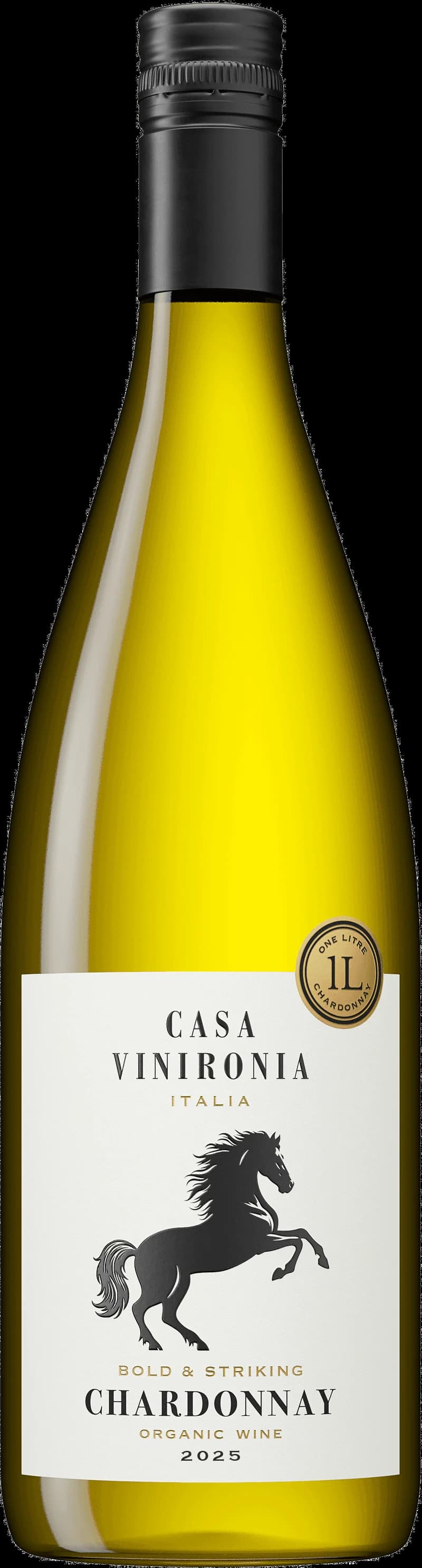 Flaska Casa Vinironia vitt vin mot en ljus bakgrund