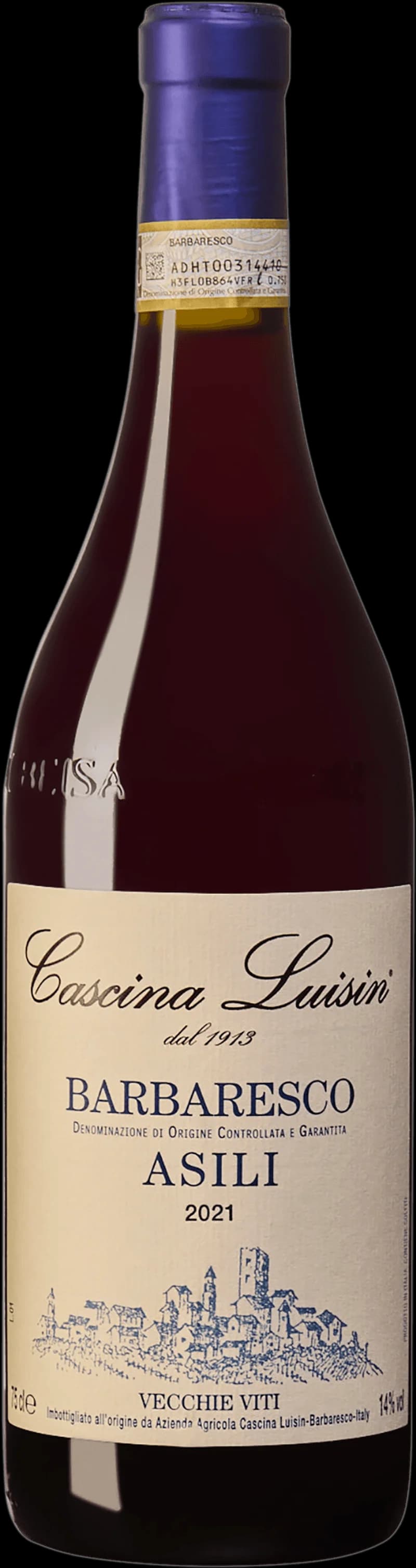 Flaska Cascina Luisin rött vin, ett italienskt vin från Piemonte